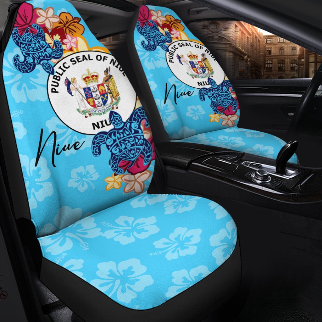Niue Car Seat Cover - Tropical Style Universal Fit Blue - Polynesian Pride