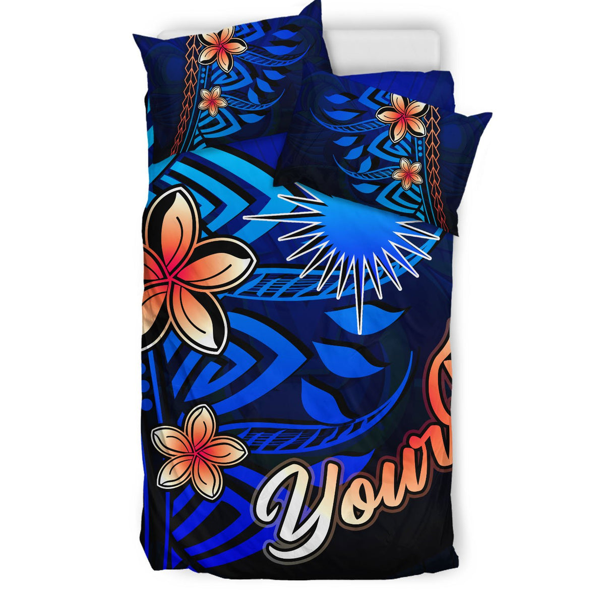 Marshall Islands Custom Personalised Bedding Set - Vintage Tribal Mountain - Polynesian Pride