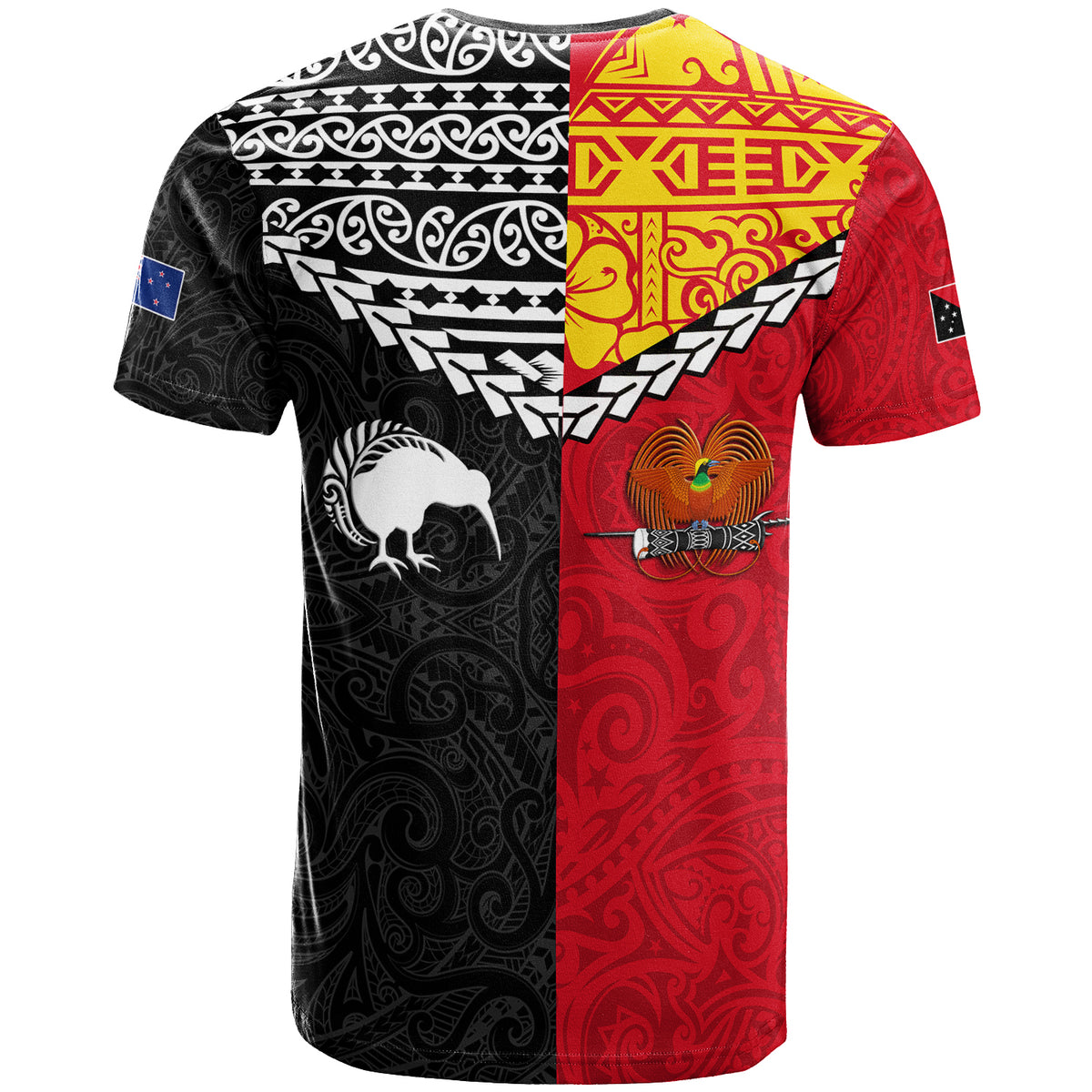 Papua New Guinea Combine New Zealand Maori Aotearoa Heritage T Shirt LT12 - Polynesian Pride