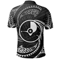 Vanuatu Polynesian Polo Shirt White Tribal Wave - Polynesian Pride