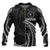 Chuuk Micronesia All Over Zip up Hoodie White Tribal Wave Unisex Black - Polynesian Pride