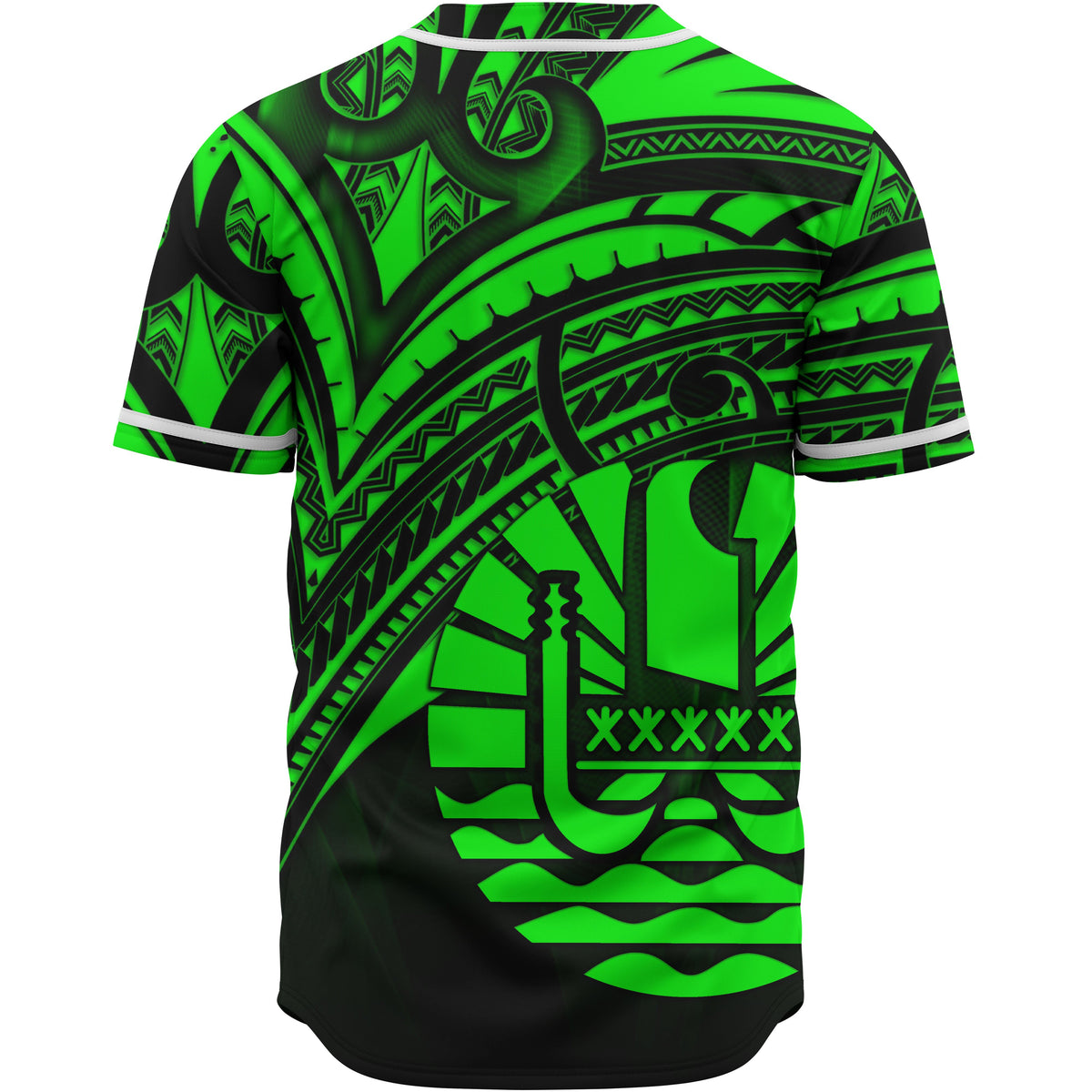 Tahiti Baseball Shirt - Green Color Cross Style - Polynesian Pride
