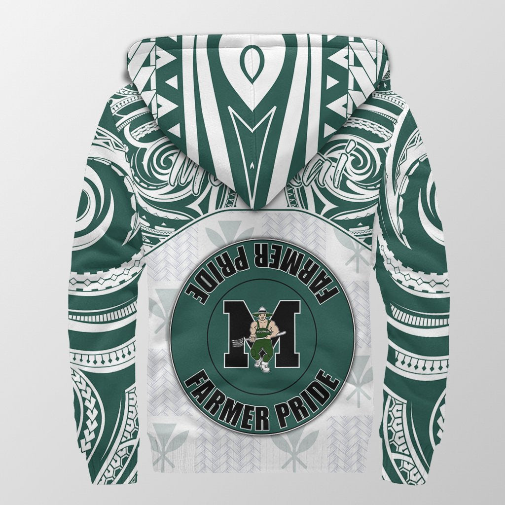 Hawaii Sherpa Hoodie - Kanaka Molokai High School Sherpa Hoodie Demodern Style AH - Polynesian Pride