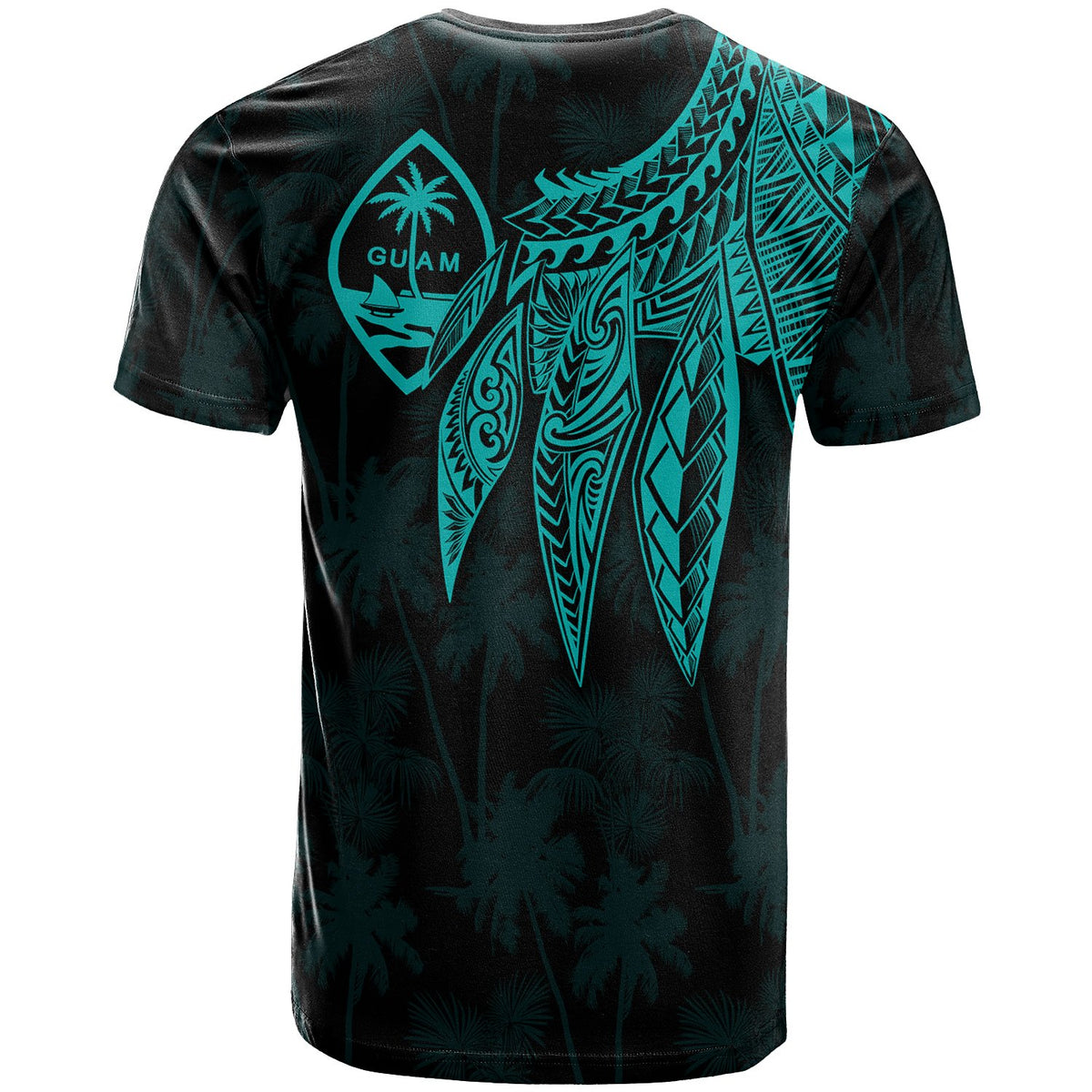 Guam T Shirt Polynesian Wings (TurQuoiSe) - Polynesian Pride