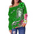 fiji-custom-personalised-womens-off-shoulder-sweater-turtle-plumeria-green
