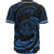 Palau Polynesian Custom Personalised Baseball Shirt - Blue Tribal Wave - Polynesian Pride