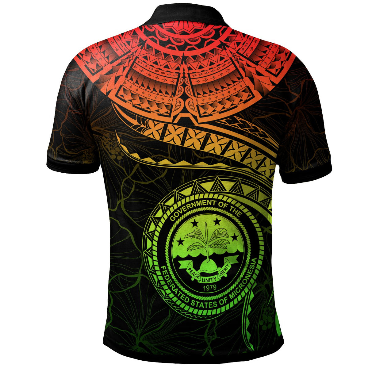 Federated States of Micronesia Polynesian Polo Shirt FSM Waves (Reggae) - Polynesian Pride