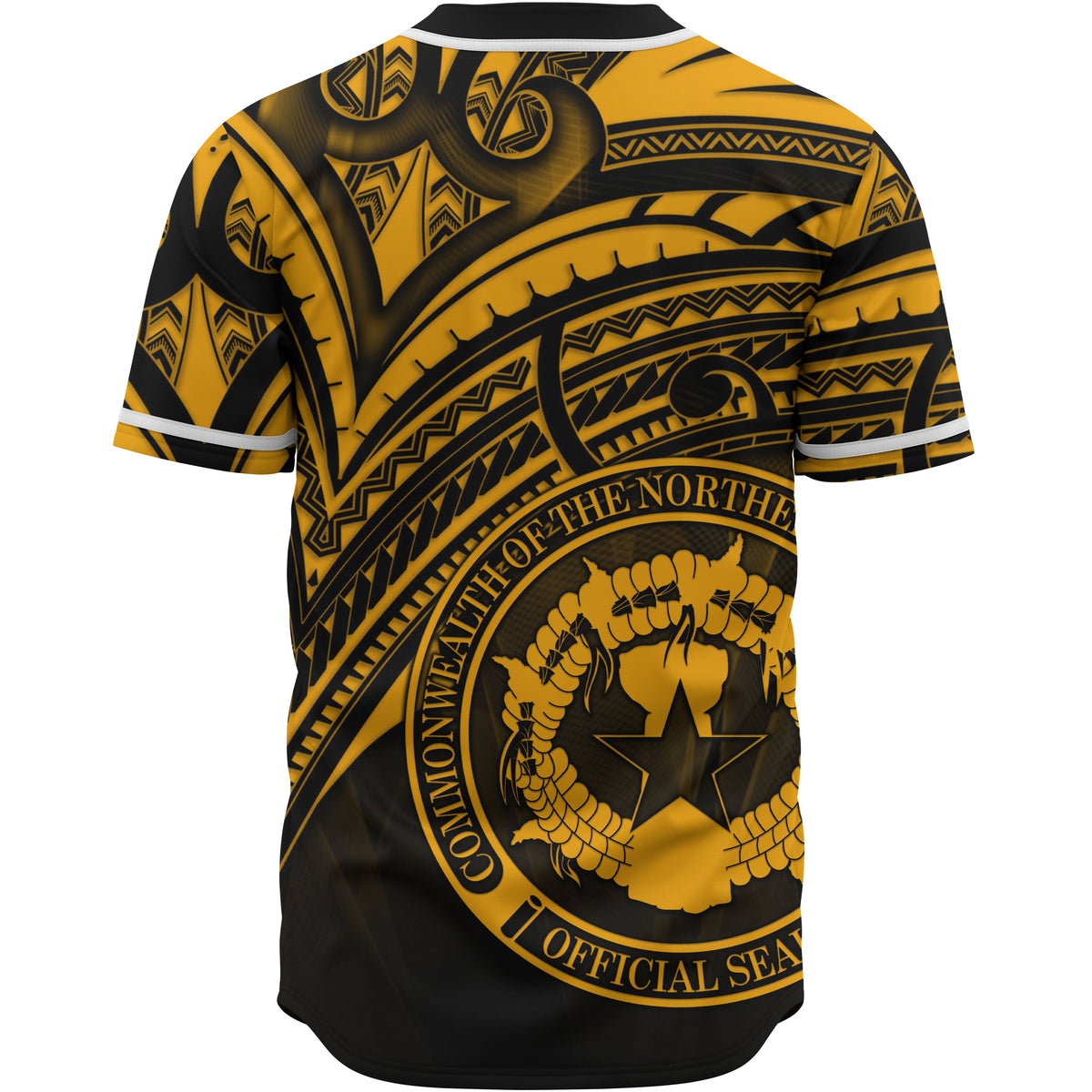 Northern Mariana Islands Baseball Shirt - Gold Color Cross Style - Polynesian Pride