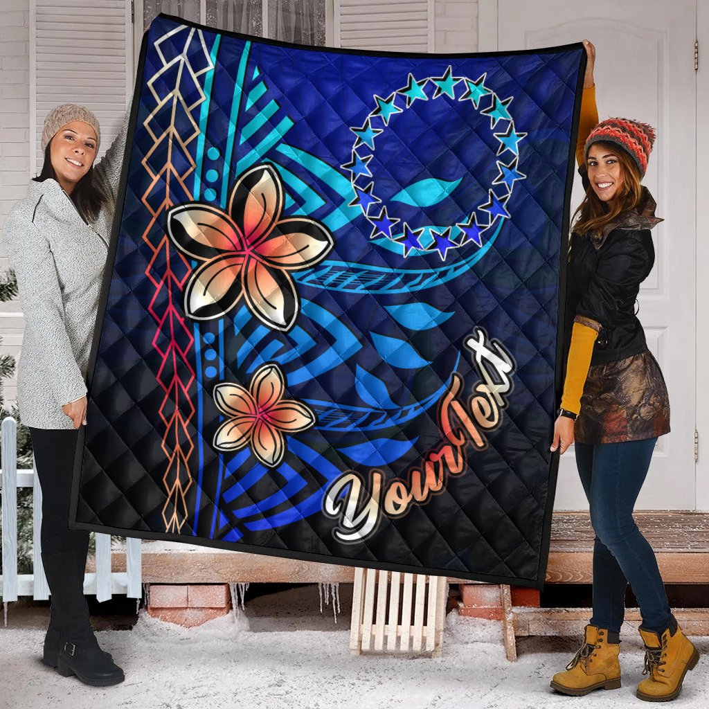 Cook Islands Custom Personalised Premium Quilt - Vintage Tribal Mountain - Polynesian Pride