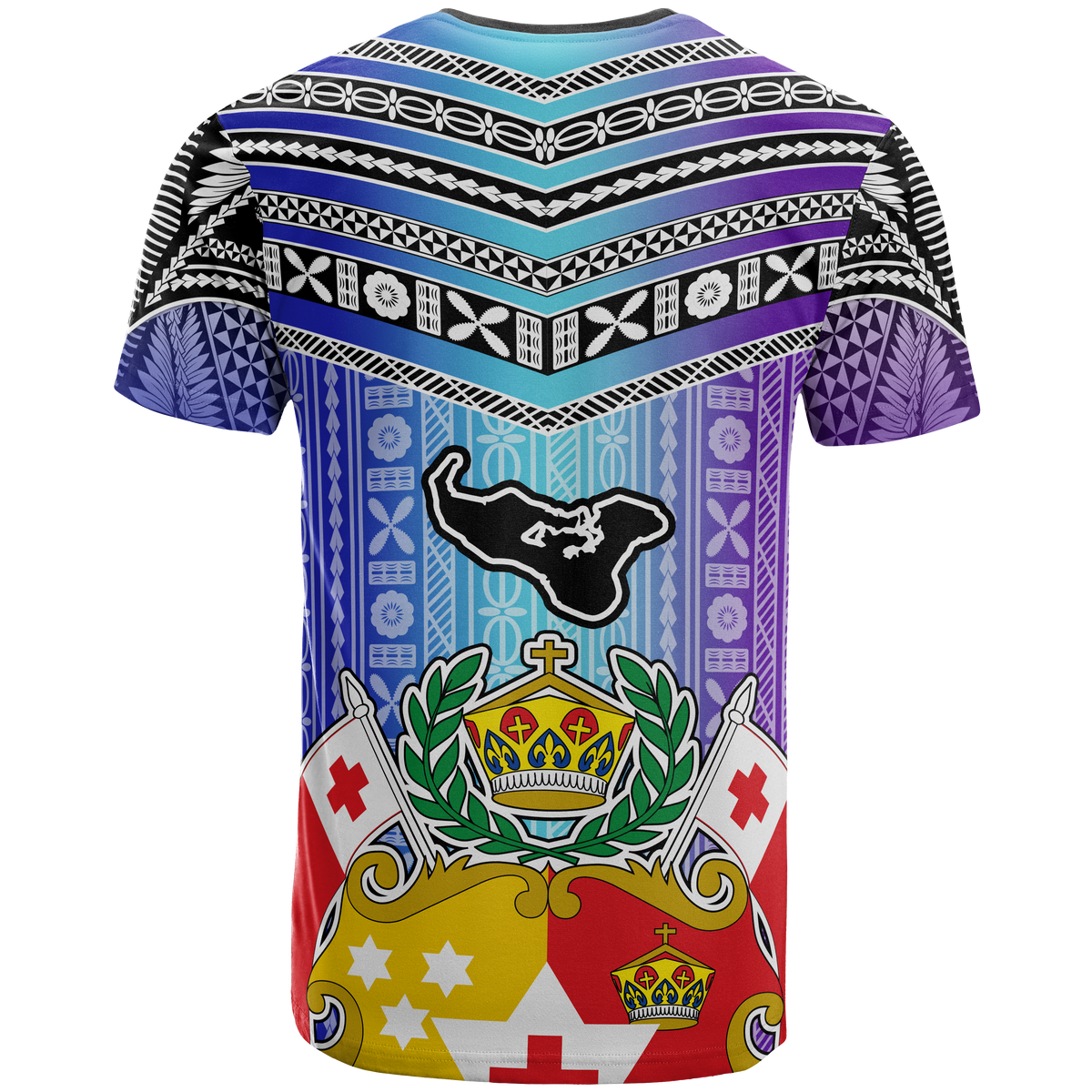 Tonga T Shirt Tonga Coat of Arms Colorful Style - Polynesian Pride