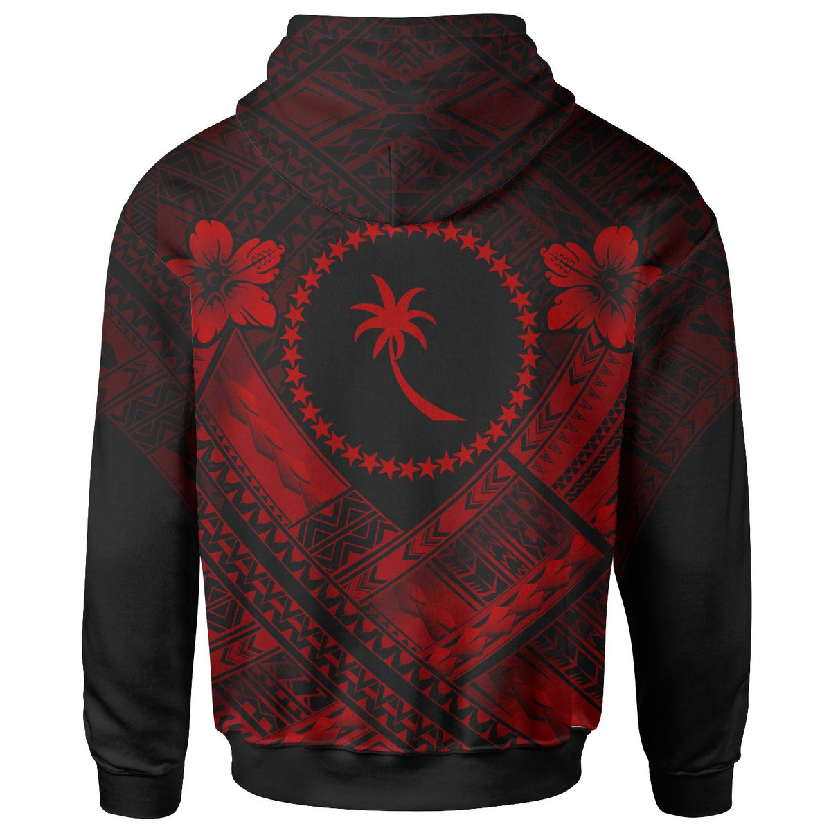 Chuuk Polynesian Zip up Hoodie Chuuk Red Seal Camisole Hibiscus Style - Polynesian Pride