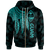 Guam Zip up Hoodie Polynesian Wings (TurQuoiSe) Unisex Turquoise - Polynesian Pride