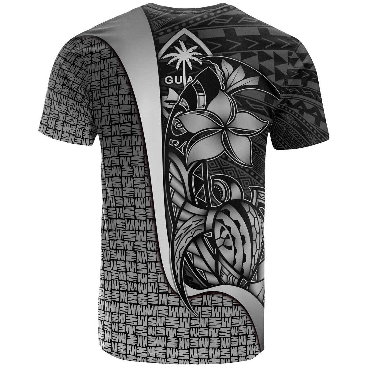 Guam Polynesian Custom T Shirt White Turtle with Hook - Polynesian Pride