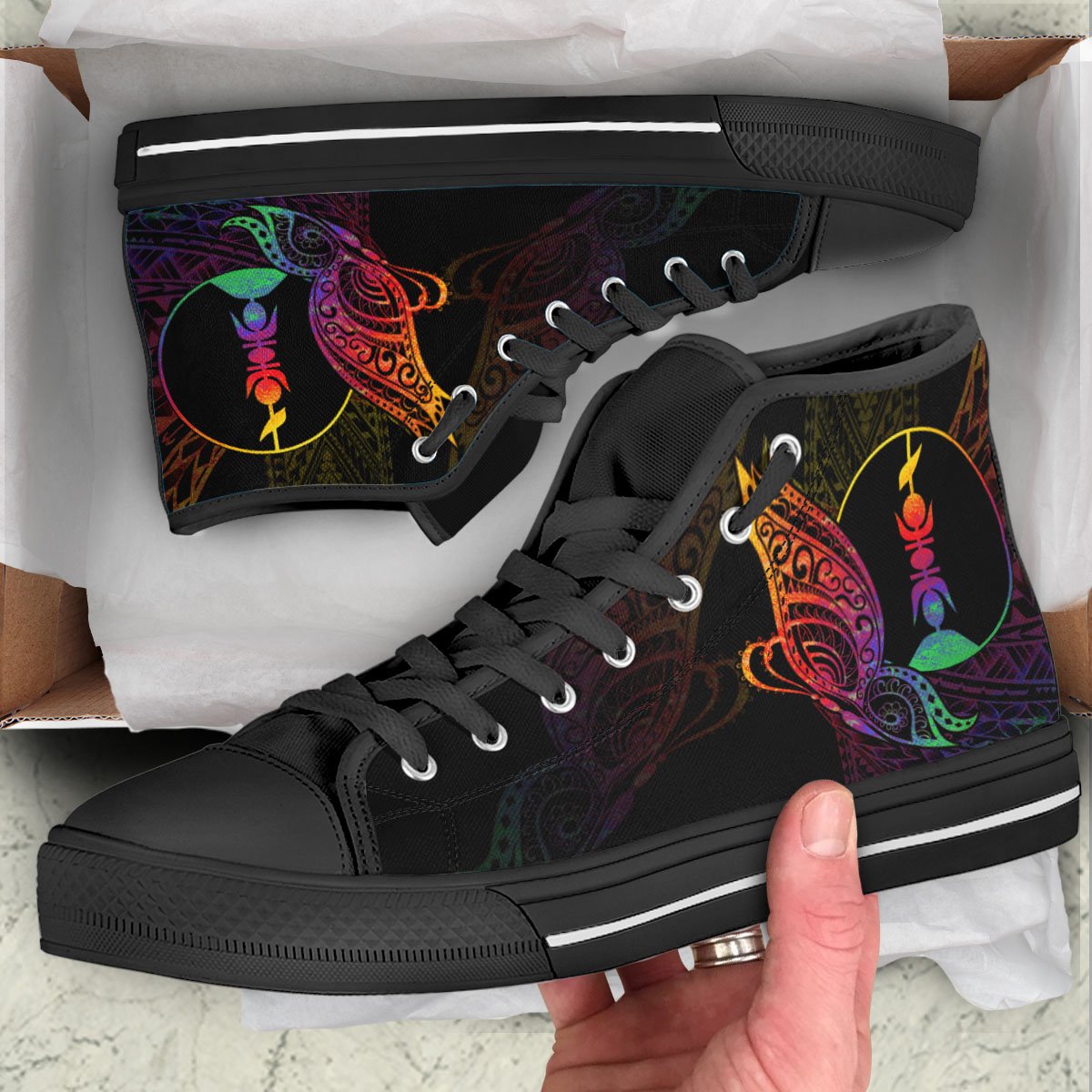 New Caledonia High Top - Butterfly Polynesian Style - Polynesian Pride