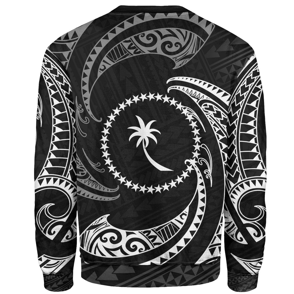 Chuuk Polynesian Custom Personalised Sweater - White Tribal Wave - Polynesian Pride