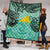 Tokelau Premium Quilt - Vintage Floral Pattern Green Color - Polynesian Pride