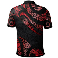 Tuvalu Custom Polo Shirt Polynesian Tattoo Red Version - Polynesian Pride