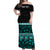 (Custom Personalised) New Zealand Off Shoulder Long Dress Maori Simple Turquoise LT13 Women Turquoise - Polynesian Pride