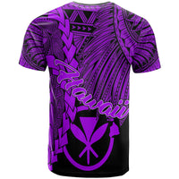 Hawaii Polynesian T Shirt Tribal Wave Tattoo Purple - Polynesian Pride