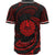 Tahiti Polynesian Baseball Shirt - Red Tribal Wave - Polynesian Pride