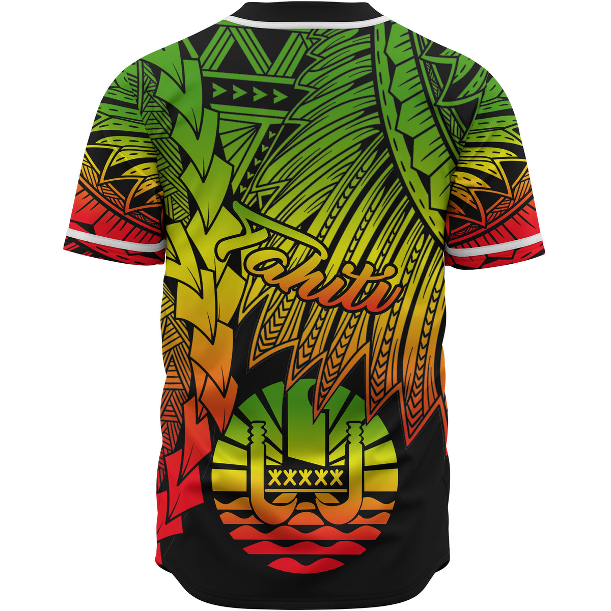 Tahiti Polynesian Baseball Shirt - Tribal Wave Tattoo Reggae - Polynesian Pride