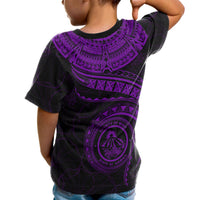 Polynesian Hawaii Custom T Shirt Maui Polynesian Waves (Purple) - Polynesian Pride