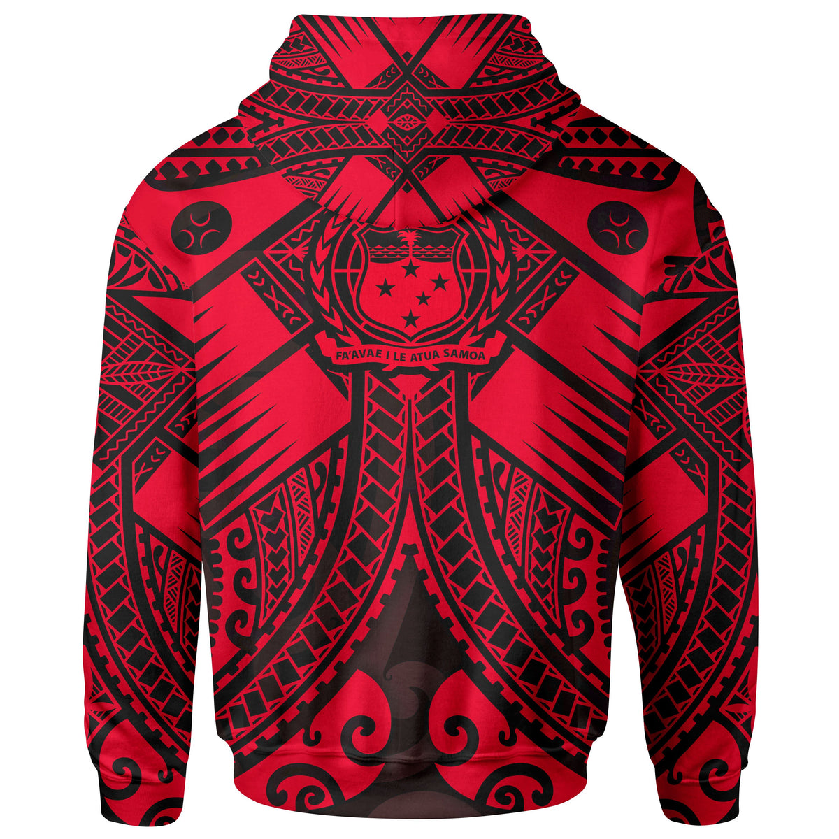 Samoa Polynesian Hoodie Samoa Red Seal with Polynesian Tattoo - Polynesian Pride