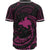 Papua New Guinea Polynesian Baseball Shirt - Pink Tribal Wave - Polynesian Pride