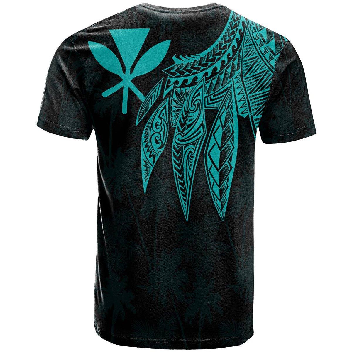 Polynesian Hawaii Kanaka Maoli Custom T shirt Polynesian Wings (Turquoise) - Polynesian Pride