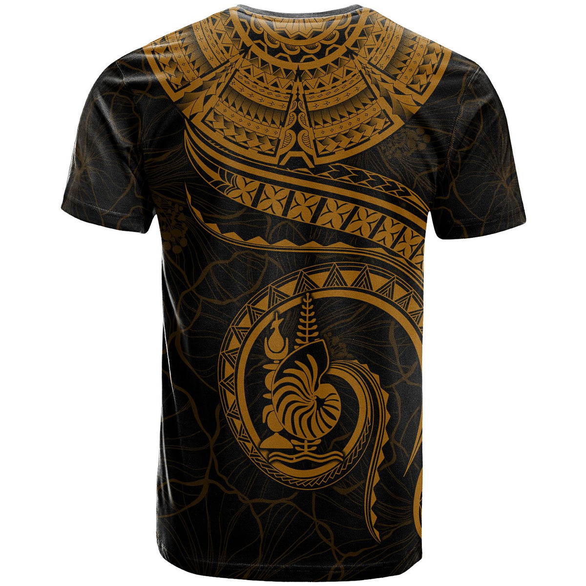 New Caledonia Polynesian Custom T Shirt New Caledonia Waves (Golden) - Polynesian Pride