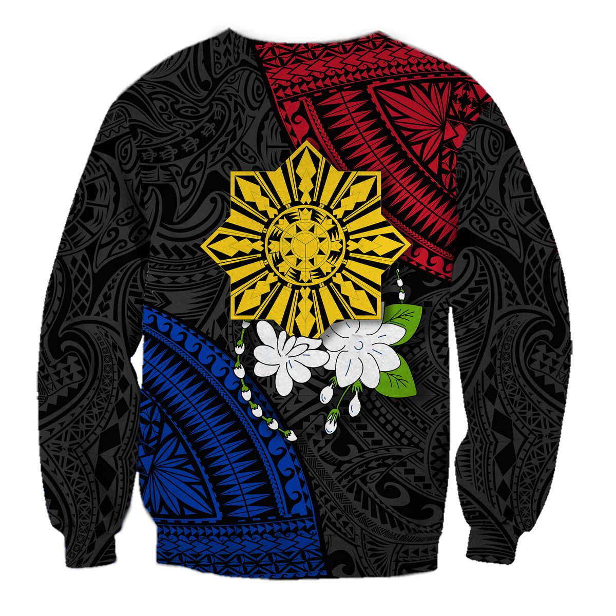 (Custom Personalised) Philippines Sampaguita Filipino Sun Sweatshirt - LT12 - Polynesian Pride