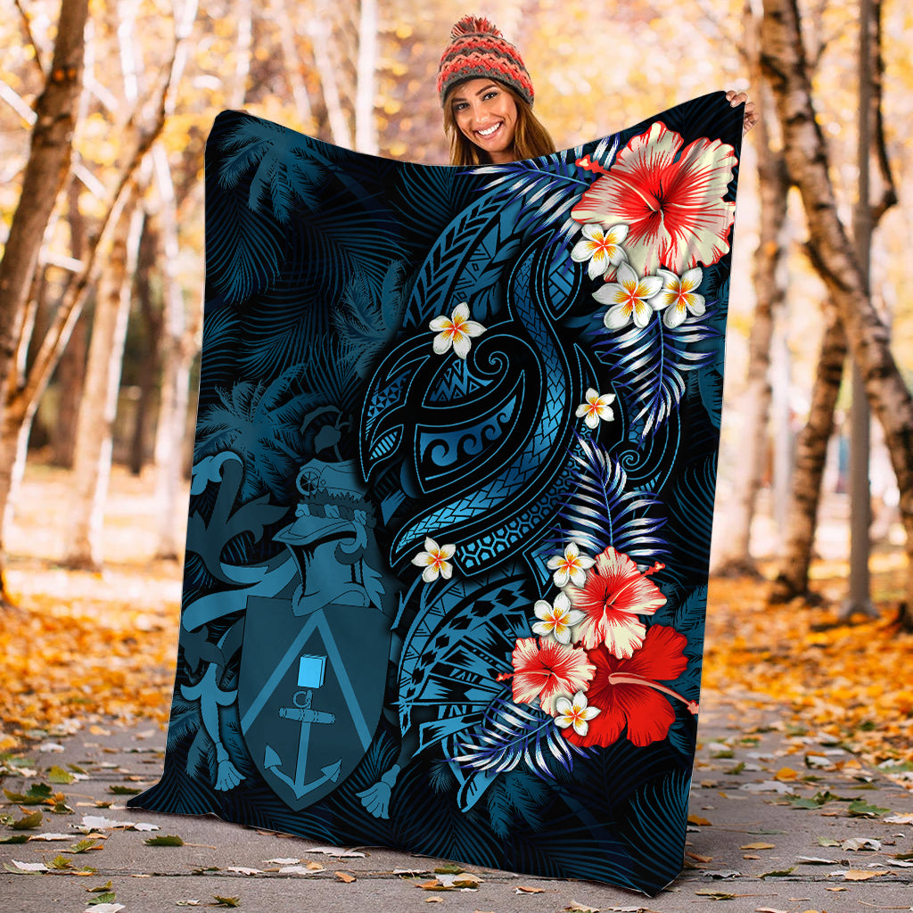 Pitcairn Islands Coconut Tree Turtle Polynesia Blanket - LT2 - Polynesian Pride