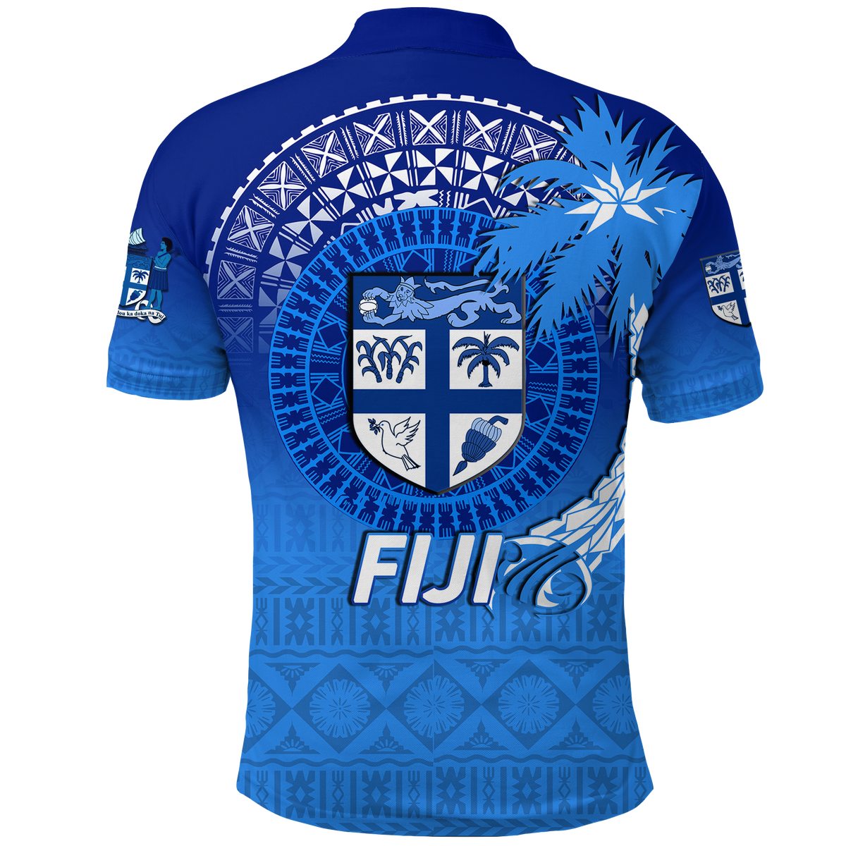 Fiji Tapa Tribal Coconut Tree Polo Shirt LT12 - Polynesian Pride