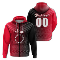 Custom Atiu Cook Islands Pride Hoodie LT12 Zip Hoodie Black - Polynesian Pride