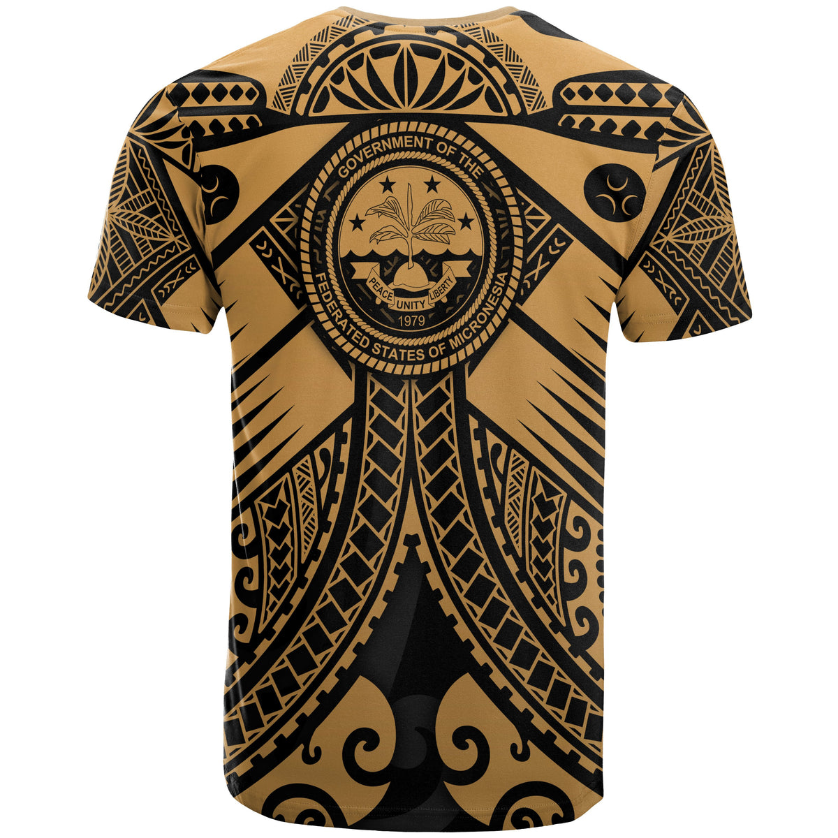 Fsm Custom T Shirt Gold Seal with Polynesian Tattoo - Polynesian Pride