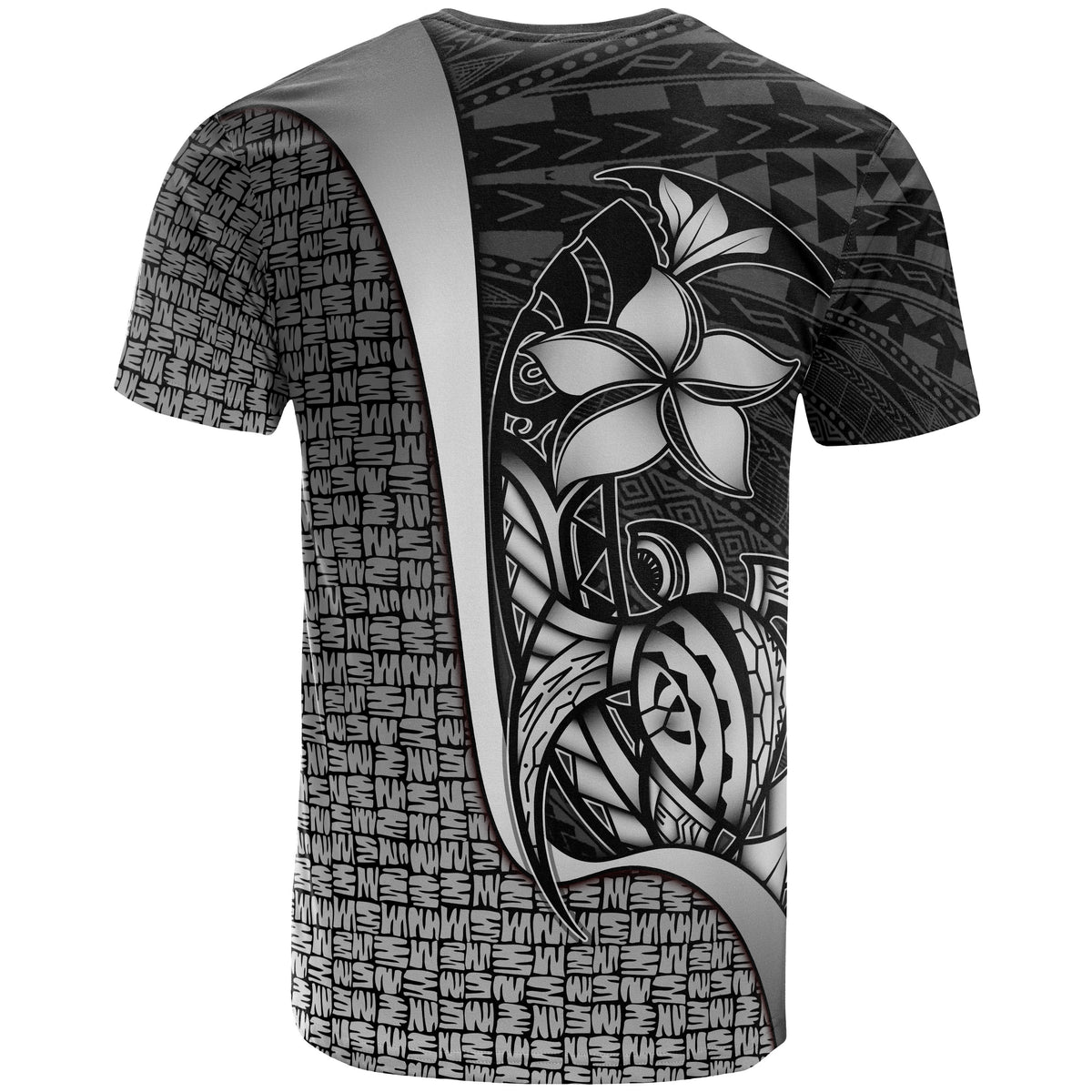 Polynesian T Shirt White Turtle with Hook - Polynesian Pride