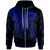 Tahiti Zip up Hoodie Polynesian Wings (Blue) Unisex Blue - Polynesian Pride