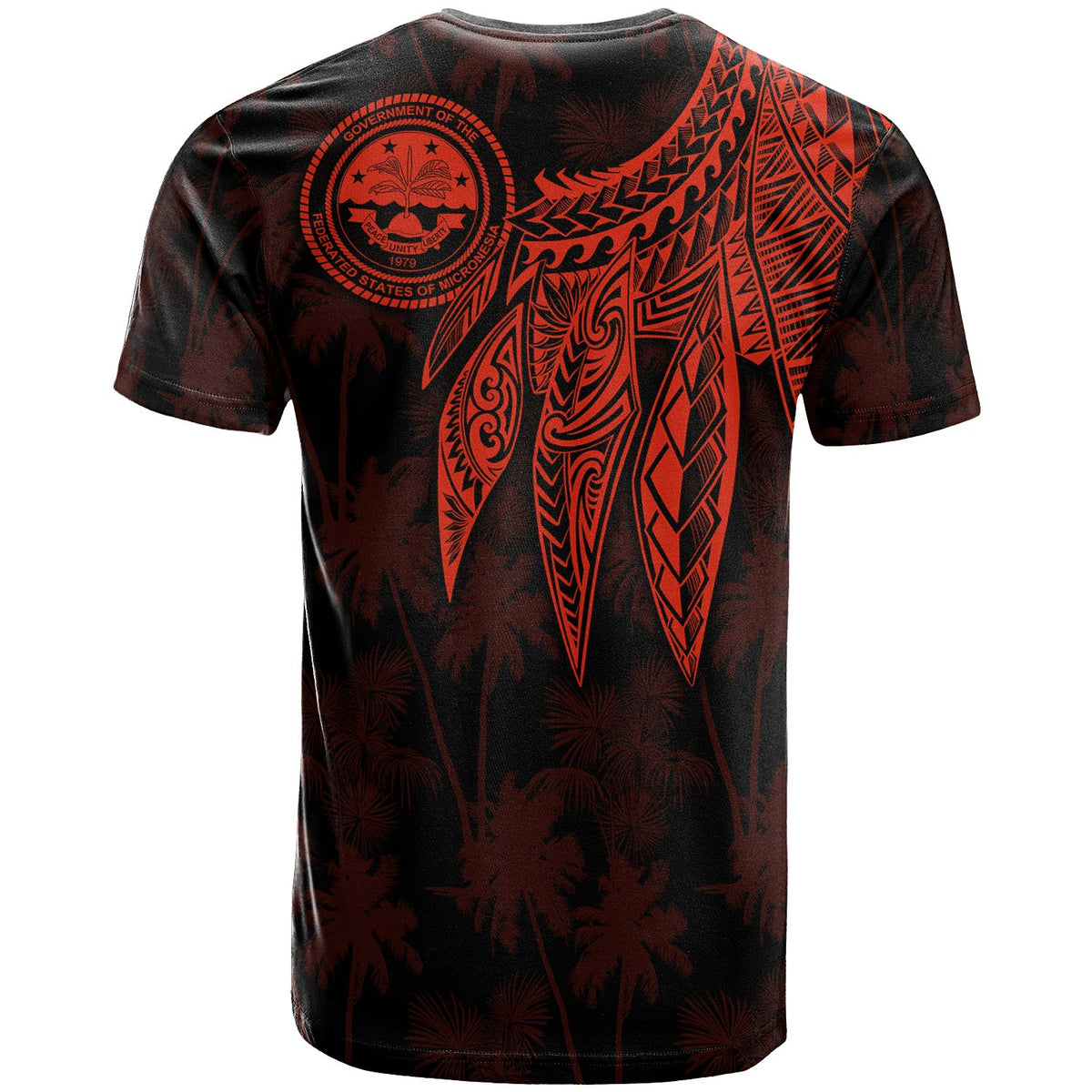 Federated States of Micronesia T Shirt Polynesian Wings (Red) - Polynesian Pride