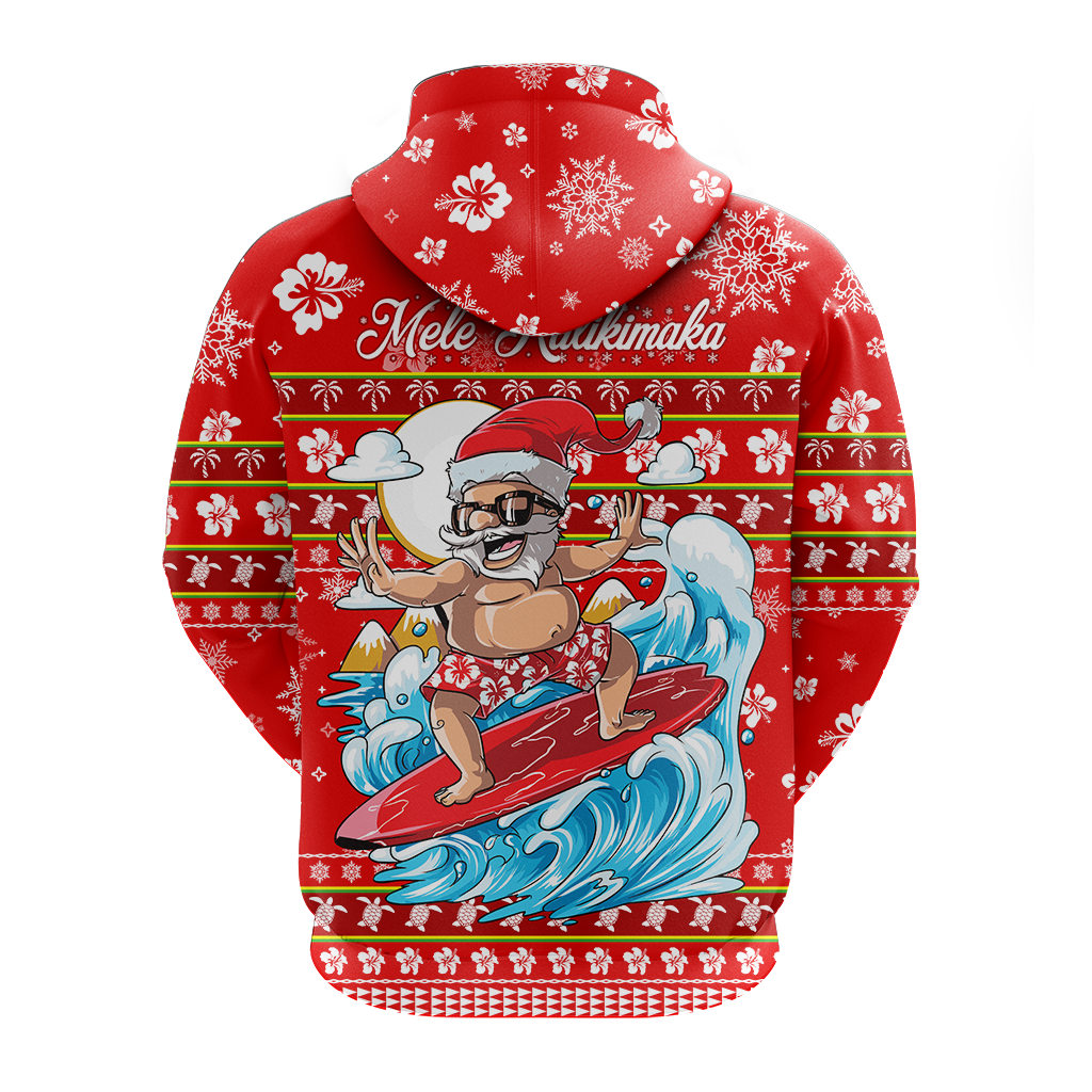 Hawaii Christmas Santas Surf Mele Kalikimaka Hoodie LT2 - Polynesian Pride