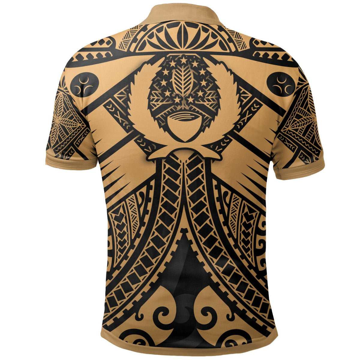 Pohnpei Polo Shirt Gold Seal with Polynesian Tattoo - Polynesian Pride