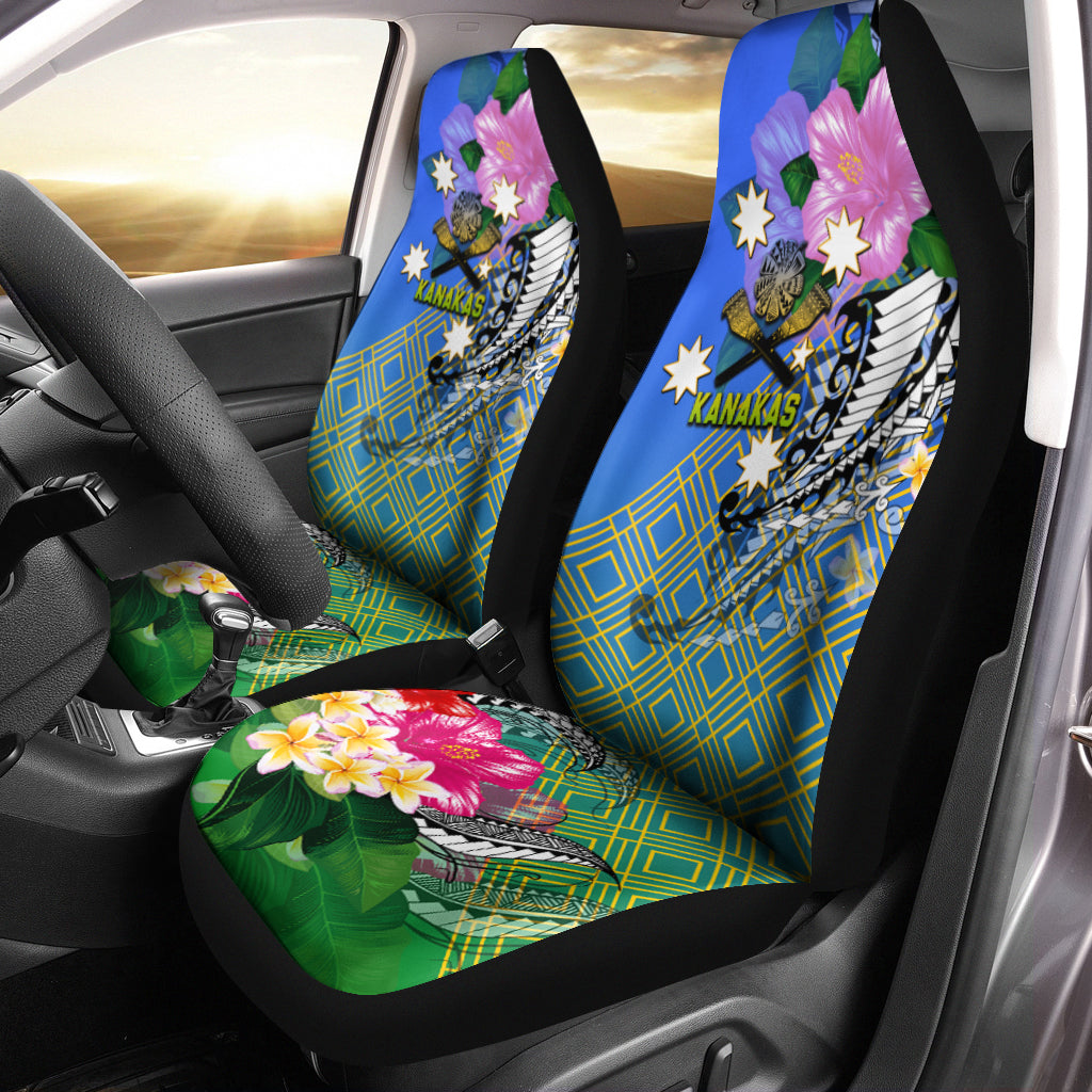 South Sea Islanders Kanakas Hibiscus Polynesia Car Seat Covers - LT2 One Size BLUE - Polynesian Pride