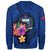 Samoa Polynesian Custom Personalised Sweater - Floral With Seal Blue - Polynesian Pride