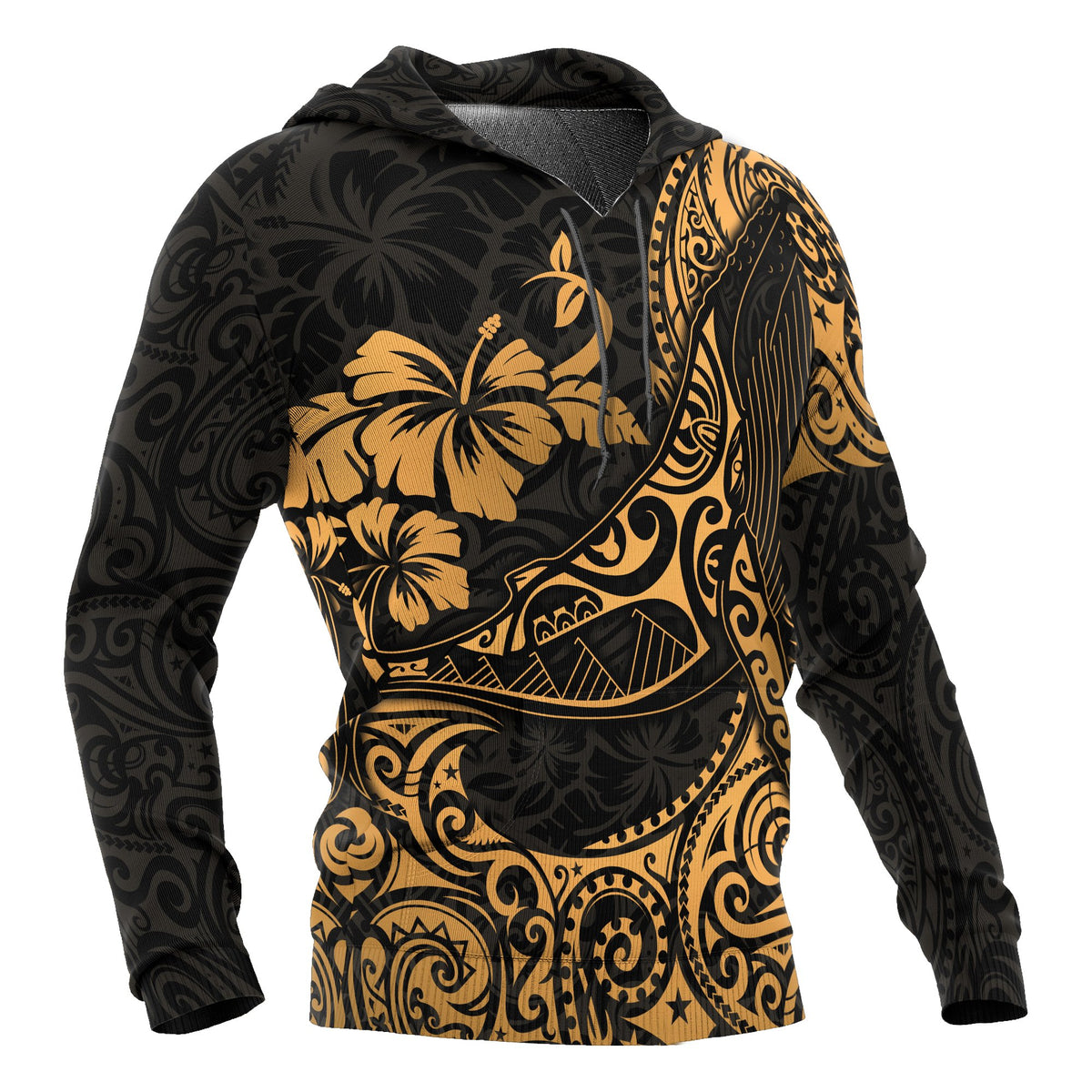 Polynesian Hawaii Hoodie Polynesian Golden Humpback Whale - Polynesian Pride