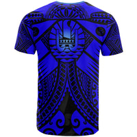 Tahiti T Shirt Blue Seal with Polynesian Tattoo - Polynesian Pride