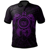 Hawaii Polynesian Polo Shirt Vintage Polynesian Turtle (Purple) Unisex Purple - Polynesian Pride