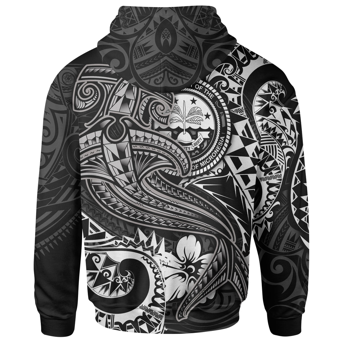 FSM Hoodie White Shark Polynesian Tattoo - Polynesian Pride