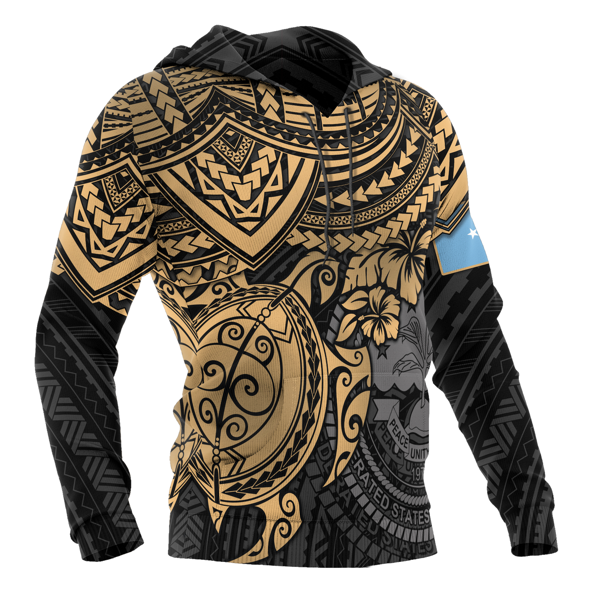 Federated States of Micronesia Hoodie Golden Turtle - Polynesian Pride