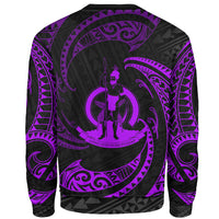 Vanuatu Polynesian Sweater - Purple Tribal Wave - Polynesian Pride