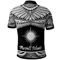 Marshall Islands Polo Shirt Polynesian Tattoo White Version - Polynesian Pride