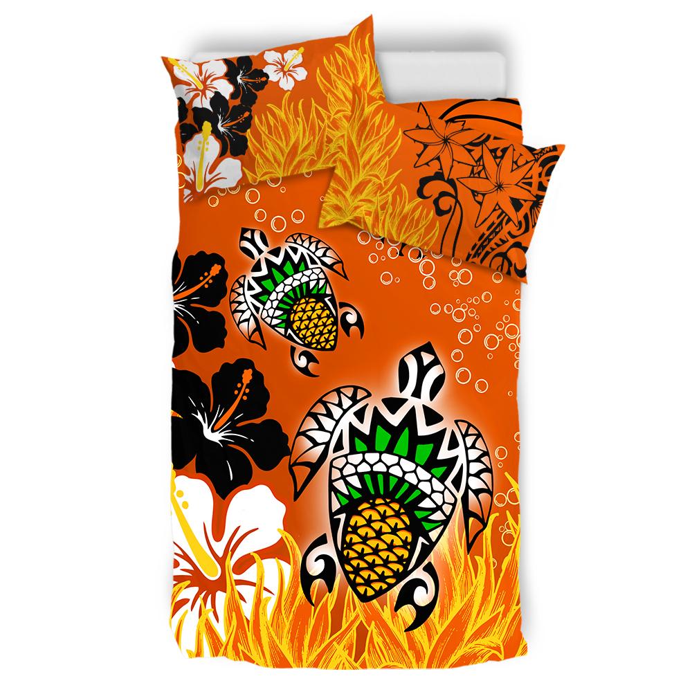 Hawaii Bedding Set - Pineapple Turtles Bedding Set AH - Polynesian Pride